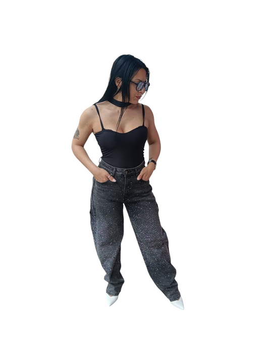 Jeans ballon scintillante